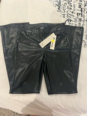 No Boundaries Black Faux Leather Baby Bootcut Pants